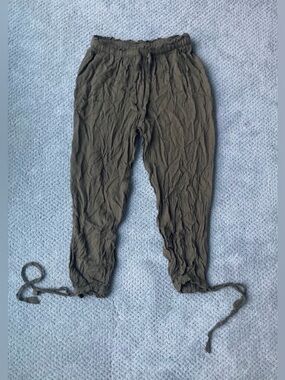 Lulu's Olive Elastic Waist Jogger Pants